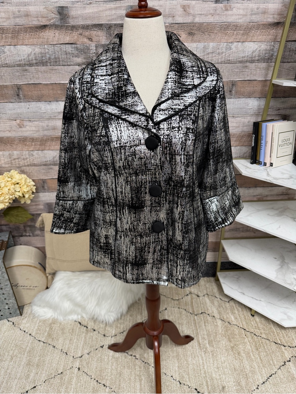 Drapers and Damons Metallic Black and Silver Blazer